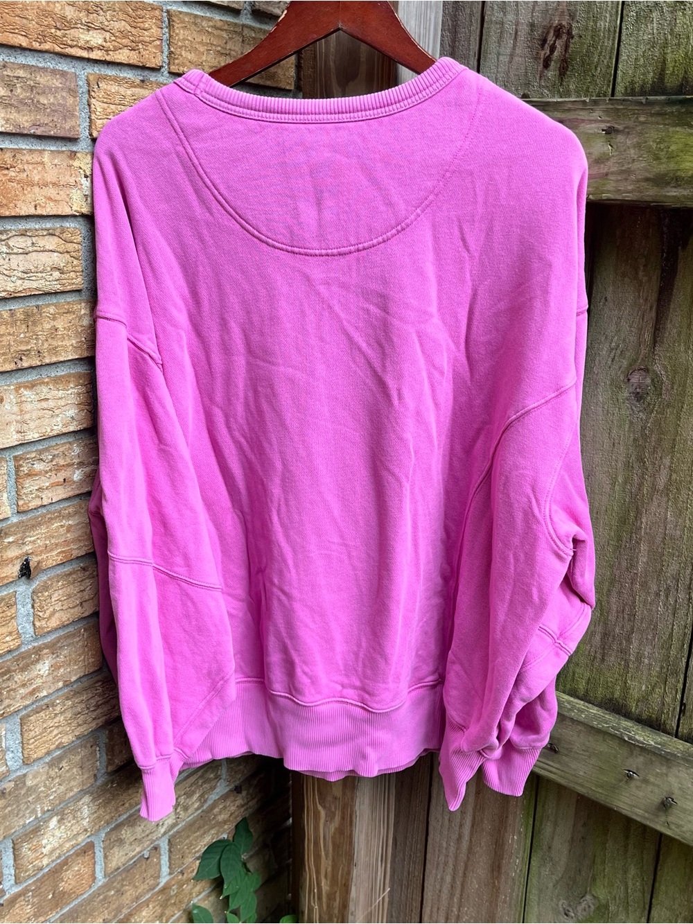 Aerie Oversized Pink Crewneck Pullover Sweatshirt - Picture 3 of 3